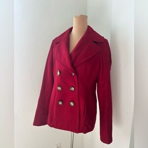Michael kors cherry red wool peacoat